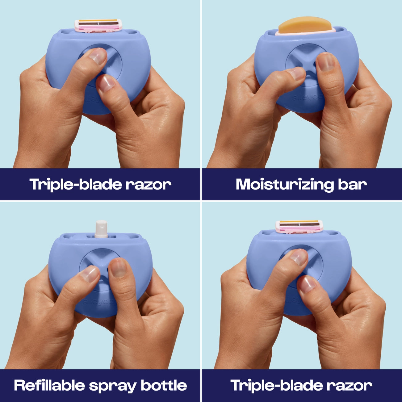 All-in-One Razor - Portable On-The-Go Razor (Periwinkle)