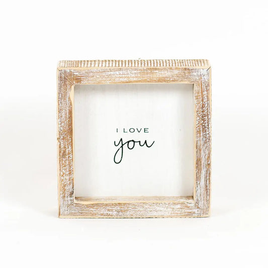 Wood Framed Sign (I Love You)