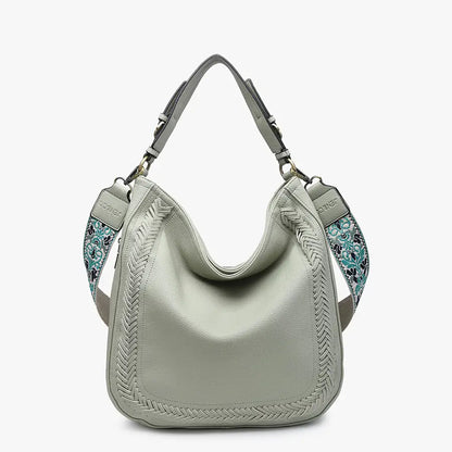 Aris Crossbody Purse w/ Guitar Strap - Lt. Sage